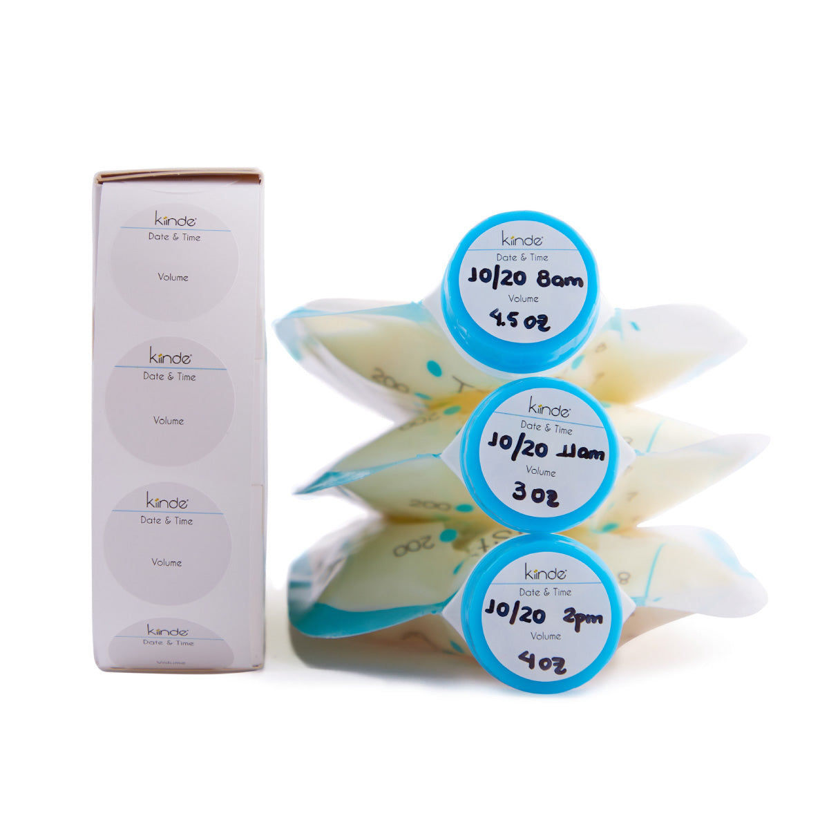 Twist Pouch Cap Labels with Marker (How to Label Breast Milk Bags)