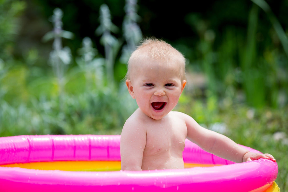 Picture of a baby in a kiddie pool