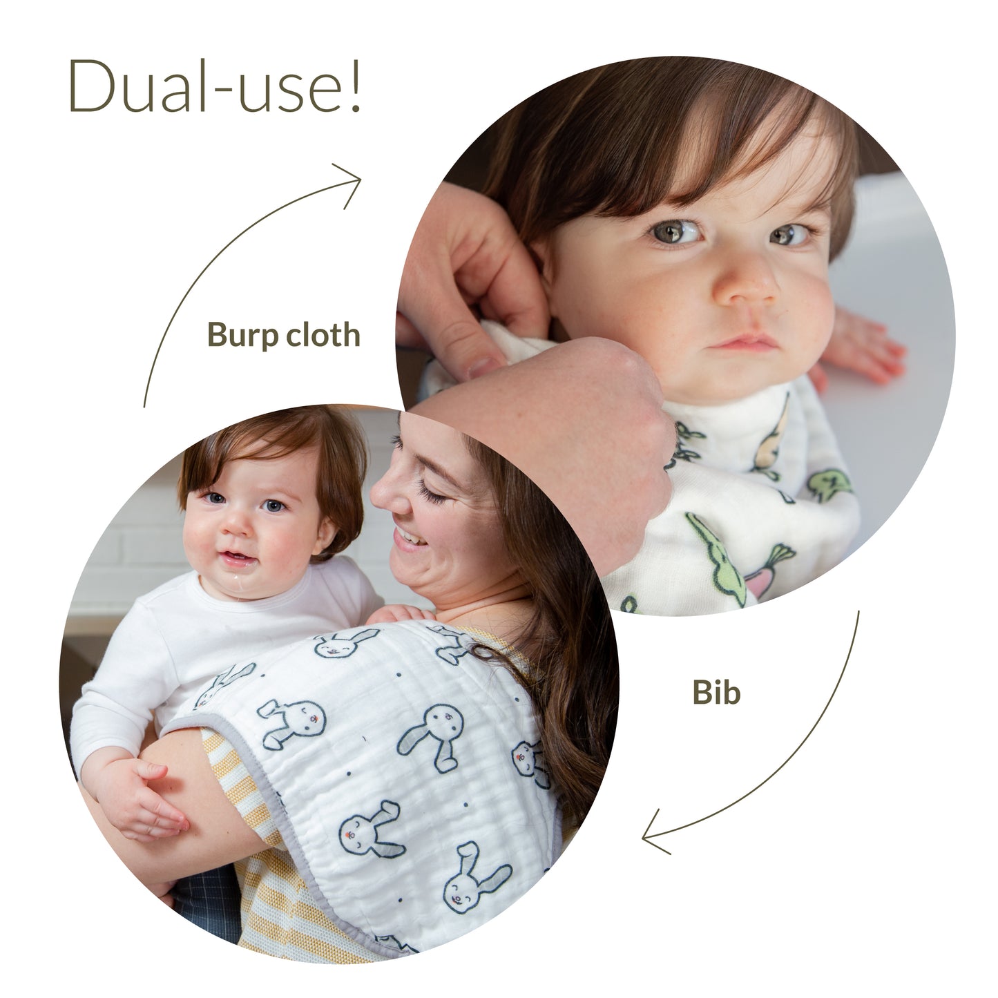 2-in-1 Non-Slip Burp Cloth and Bib