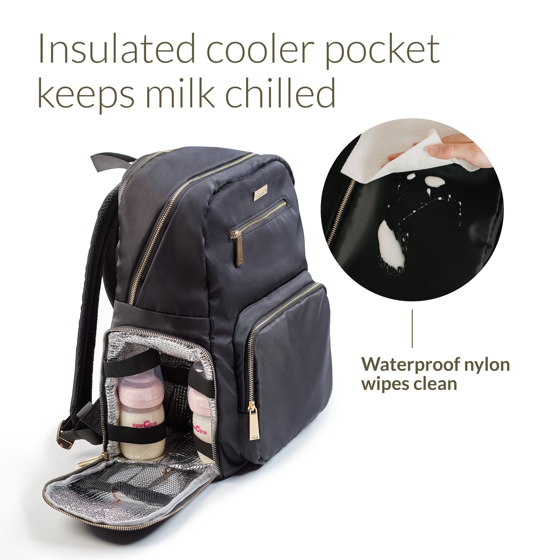 Breast Pump Bag Backpack Lunch Bag,With blue ice and storage