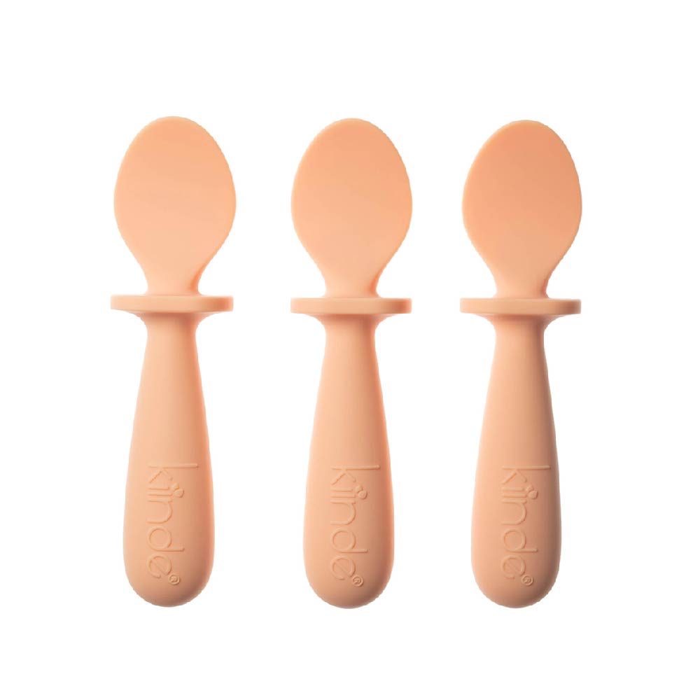 Kiinde Lil' Bites Soft Silicone Spoon Stage 3 Scoop (peach) 3-Pack